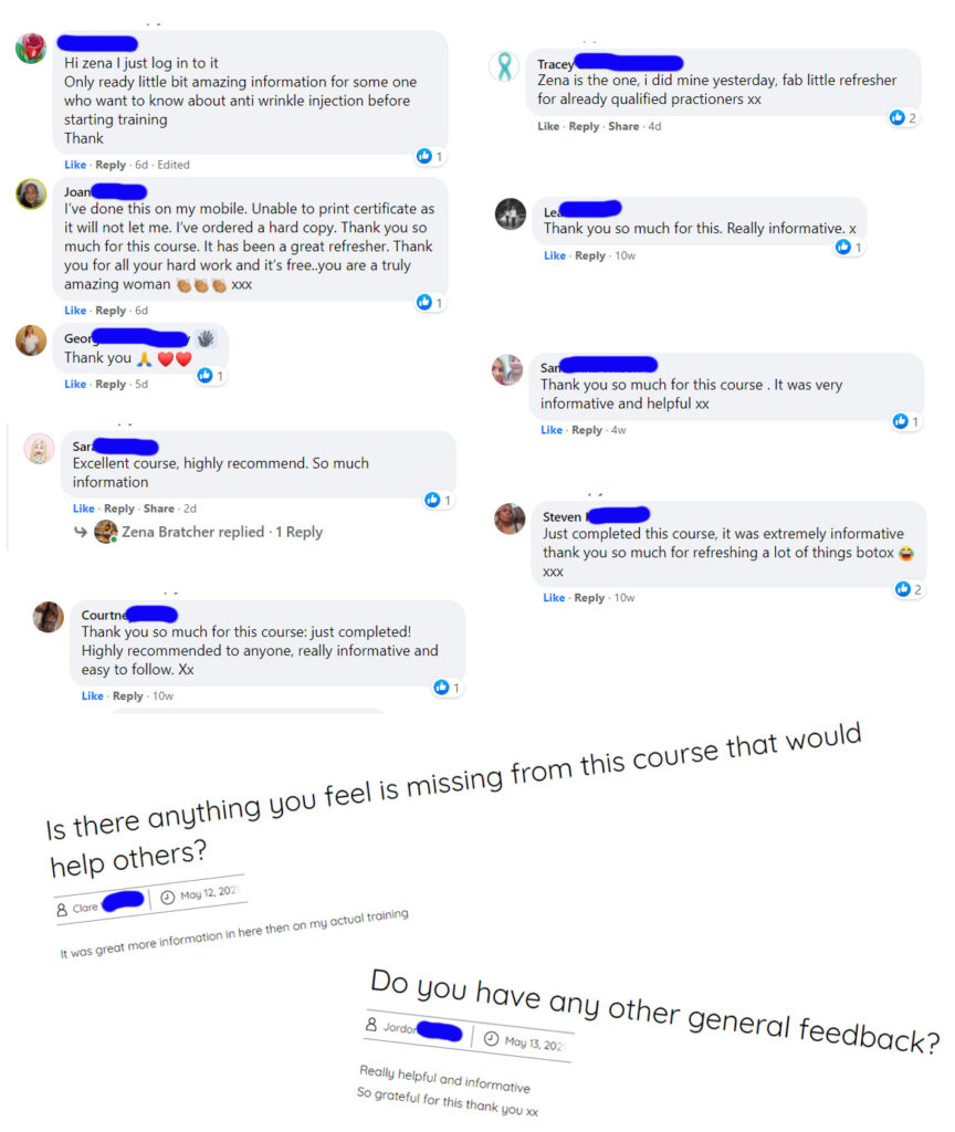 botox training feedback online
