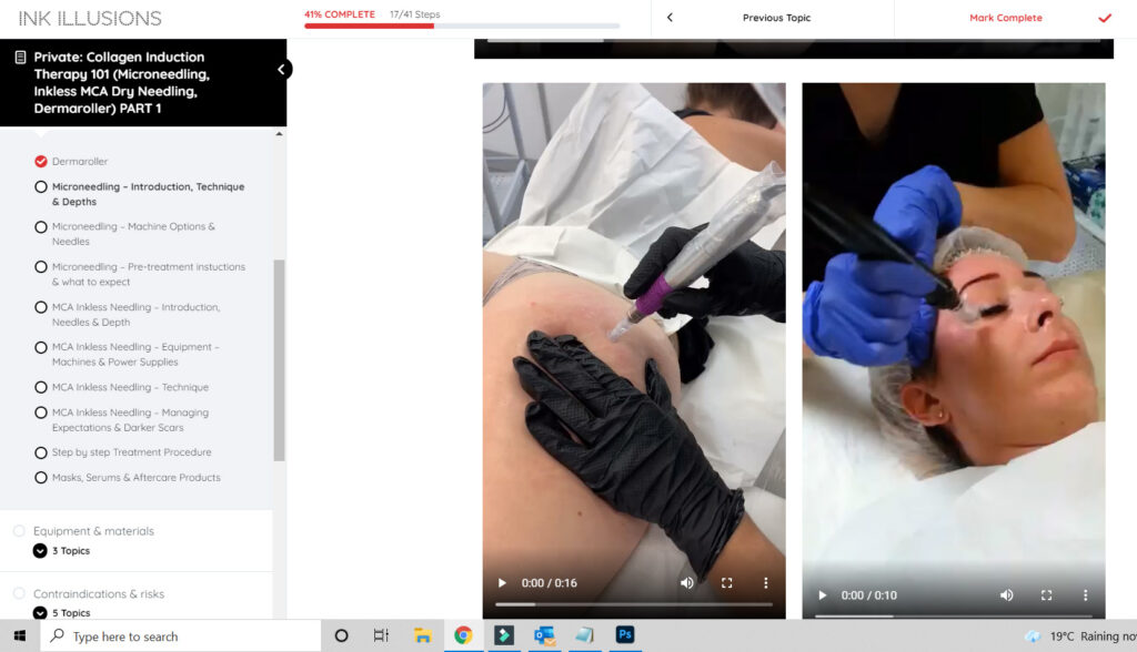 MCA dry tattoo needling online training